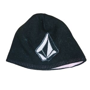 Volcom Black & Pink Knit Beanie